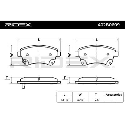 Brake Pads Set RIDEX 402B0609 402B0609 - photo 7