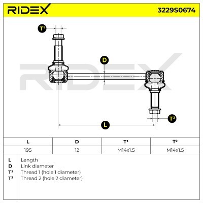 Stabilizer Link RIDEX 3229S0674 3229S0674 - photo 5