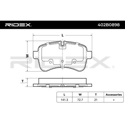 Brake Pads Set RIDEX 402B0898 402B0898 - photo 5