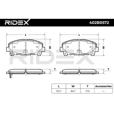 Brake Pads Set RIDEX 402B0572 402B0572 - photo 7
