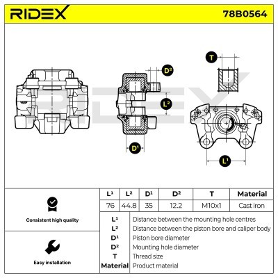 Brake Caliper RIDEX 78B0564 78B0564 - photo 8