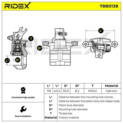 Brake Caliper RIDEX 78B0138 78B0138 - photo 7