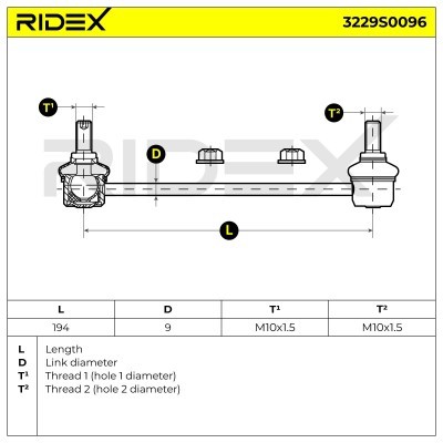 Stabilizer Link RIDEX 3229S0096 3229S0096 - photo 4