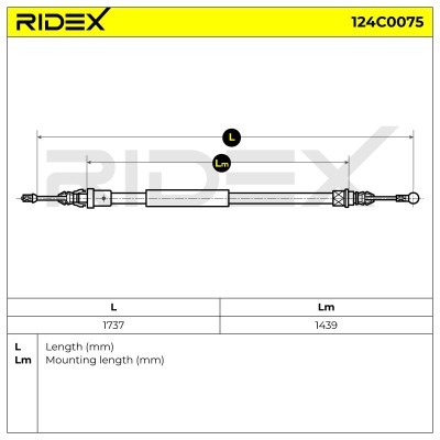 Cable Pull, Parking Brake RIDEX 124C0075 124C0075 - photo 6