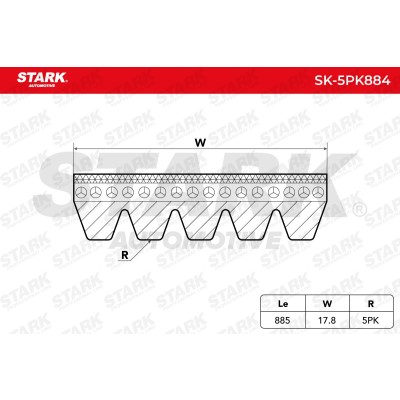 V-Ribbed Belt Stark SK-5PK884 SK-5PK884 - photo 3