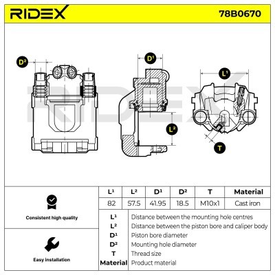 Brake Caliper RIDEX 78B0670 78B0670 - photo 6
