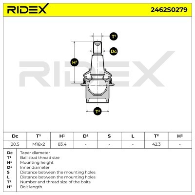 Ball Joint RIDEX 2462S0279 2462S0279 - photo 5
