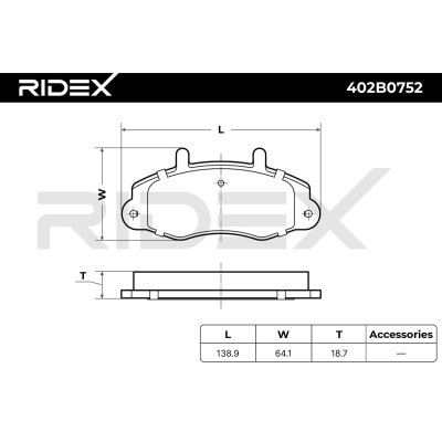 Brake Pads Set RIDEX 402B0752 402B0752 - photo 3