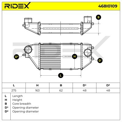 Intercooler, Charger RIDEX 468I0109 468I0109 - photo 7