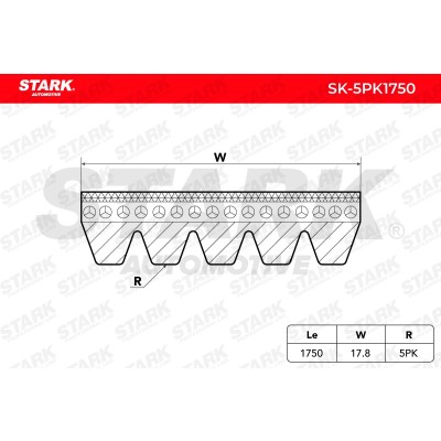 V-Ribbed Belt Stark SK-5PK1750 SK-5PK1750 - photo 3