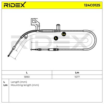 Cable Pull, Parking Brake RIDEX 124C0125 124C0125 - photo 6