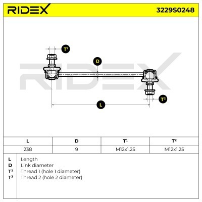 Stabilizer Link RIDEX 3229S0248 3229S0248 - photo 6