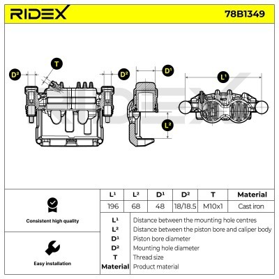 Brake Caliper RIDEX 78B1349 78B1349 - photo 7