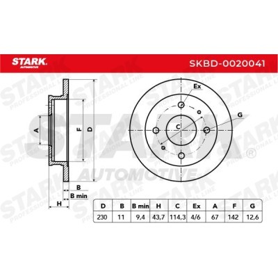 Brake Disc Stark SKBD-0020041 SKBD-0020041 - photo 3