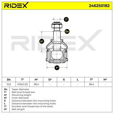 Ball Joint RIDEX 2462S0182 2462S0182 - photo 5