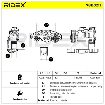 Brake Caliper RIDEX 78B0211 78B0211 - photo 4