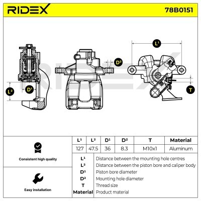 Brake Caliper RIDEX 78B0151 78B0151 - photo 5