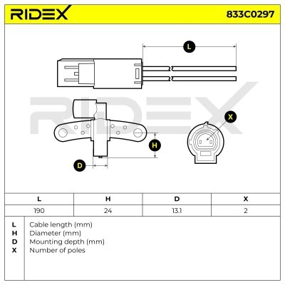 Crankshaft Pulse Sensor RIDEX 833C0297 833C0297 - photo 6