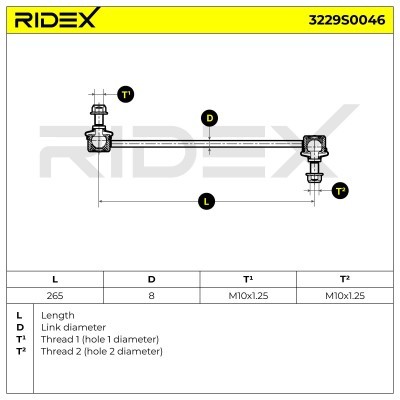 Stabilizer Link RIDEX 3229S0046 3229S0046 - photo 6