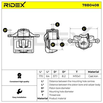 Brake Caliper RIDEX 78B0408 78B0408 - photo 7