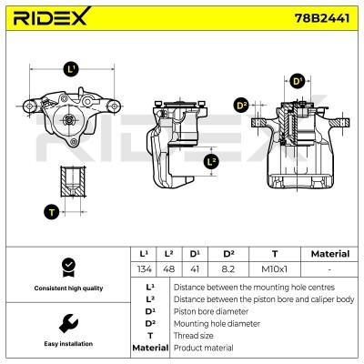 Brake Caliper RIDEX 78B2441 78B2441 - photo 3