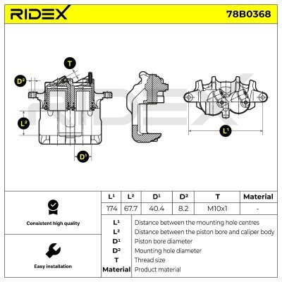 Brake Caliper RIDEX 78B0368 78B0368 - photo 6