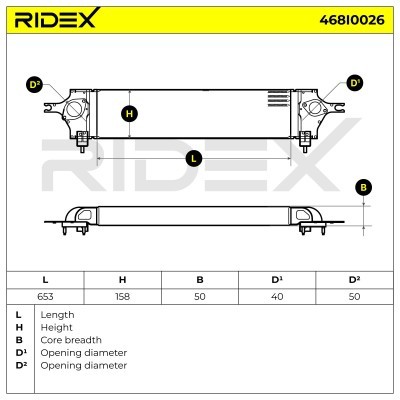 Intercooler, Charger RIDEX 468I0026 468I0026 - photo 4