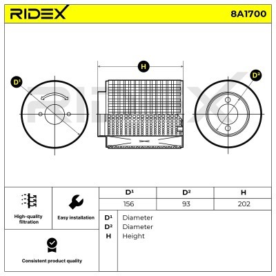 Air Filter RIDEX 8A1700 8A1700 - photo 6