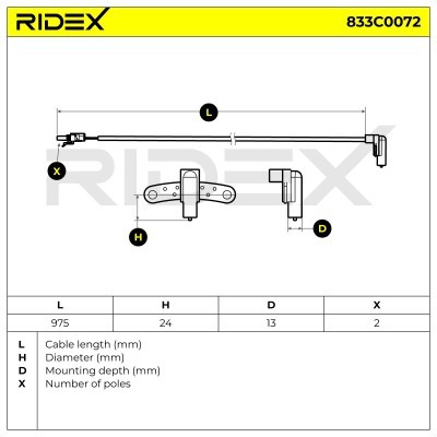 Crankshaft Pulse Sensor RIDEX 833C0072 833C0072 - photo 4