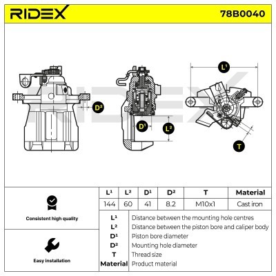 Brake Caliper RIDEX 78B0040 78B0040 - photo 5