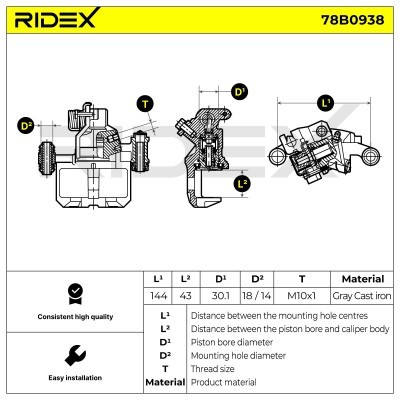 Brake Caliper RIDEX 78B0938 78B0938 - photo 5