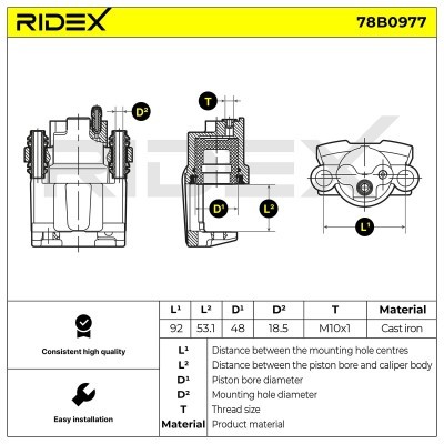 Brake Caliper RIDEX 78B0977 78B0977 - photo 6