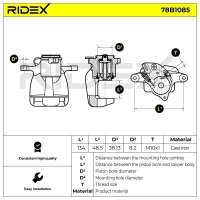 Brake Caliper RIDEX 78B1085 78B1085 - photo 5