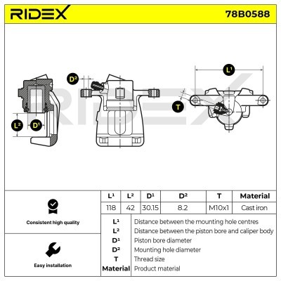 Brake Caliper RIDEX 78B0588 78B0588 - photo 6