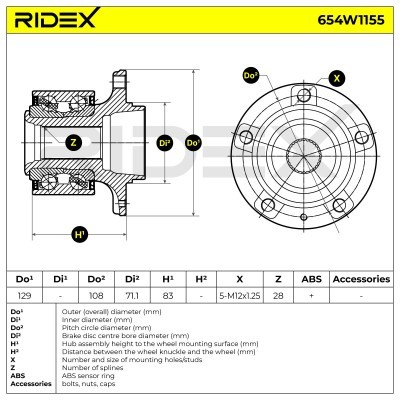 Wheel Bearing RIDEX 654W1155 654W1155 - photo 6