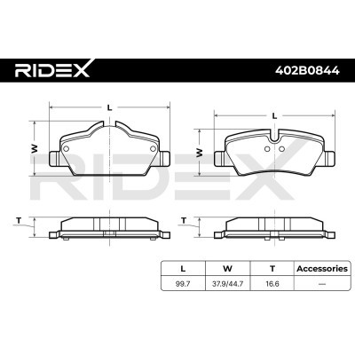 Brake Pads Set RIDEX 402B0844 402B0844 - photo 7