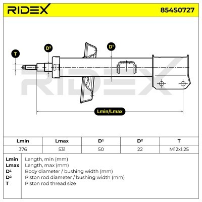 Shock Absorber RIDEX 854S0727 854S0727 - photo 8