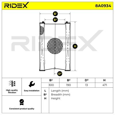 Air Filter RIDEX 8A0934 8A0934 - photo 7