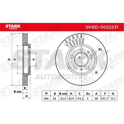 Brake Disc Stark SKBD-0022231 SKBD-0022231 - photo 3