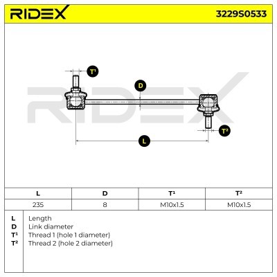 Stabilizer Link RIDEX 3229S0533 3229S0533 - photo 5