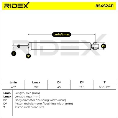 Shock Absorber RIDEX 854S2411 854S2411 - photo 6