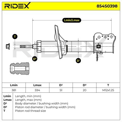 Shock Absorber RIDEX 854S0398 854S0398 - photo 8