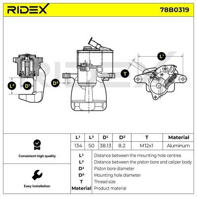 Brake Caliper RIDEX 78B0319 78B0319 - photo 8