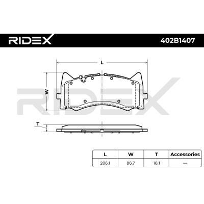 Brake Pads Set RIDEX 402B1407 402B1407 - photo 6