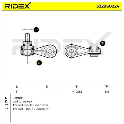 Stabilizer Link RIDEX 3229S0224 3229S0224 - photo 5