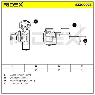 Crankshaft Pulse Sensor RIDEX 833C0026 833C0026 - photo 5