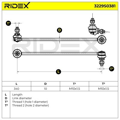 Stabilizer Link RIDEX 3229S0381 3229S0381 - photo 5