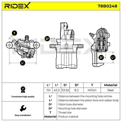 Brake Caliper RIDEX 78B0248 78B0248 - photo 4