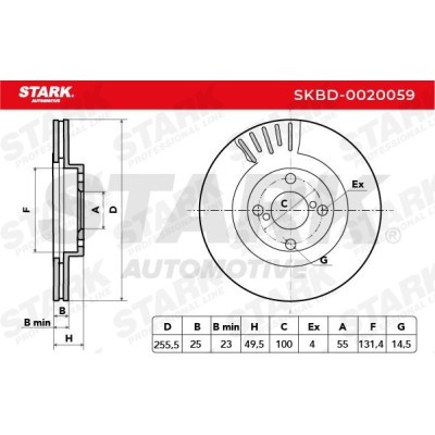 Brake Disc Stark SKBD-0020059 SKBD-0020059 - photo 3