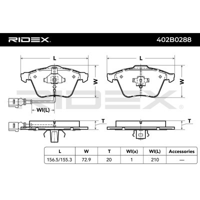 Brake Pads Set RIDEX 402B0288 402B0288 - photo 3